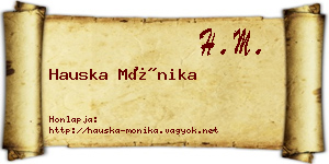 Hauska Mónika névjegykártya
